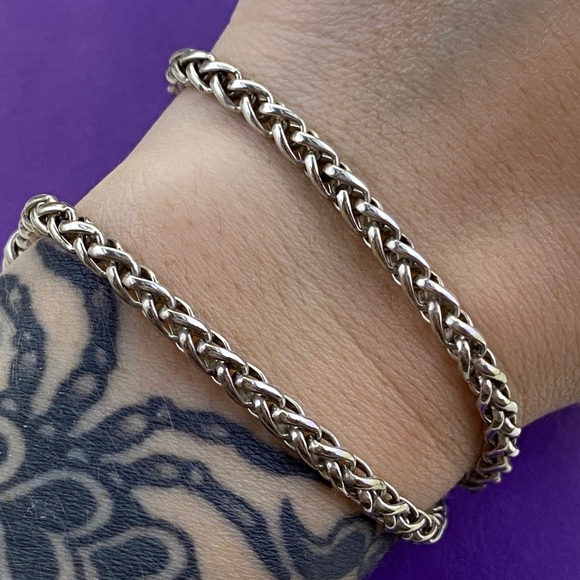 💛 Sterling Silver David Yurman Wheat Chain Necklace - Picture 7 of 8